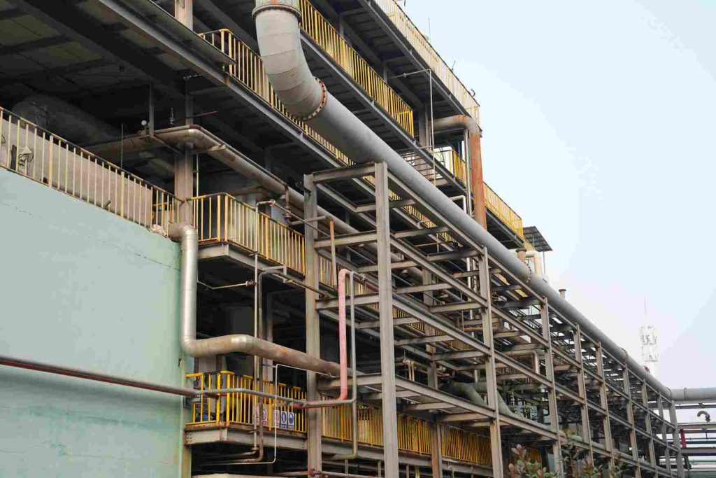 Production site with piping system at the cellulose ether plant.