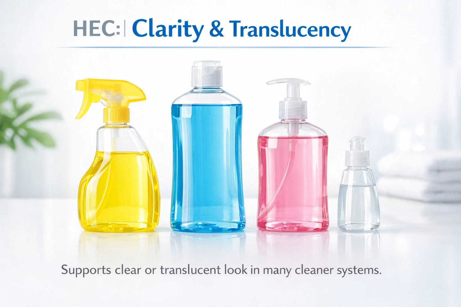 Diagramme montrant la clarté et la translucidité des CHE dans les formulations de nettoyants ménagers