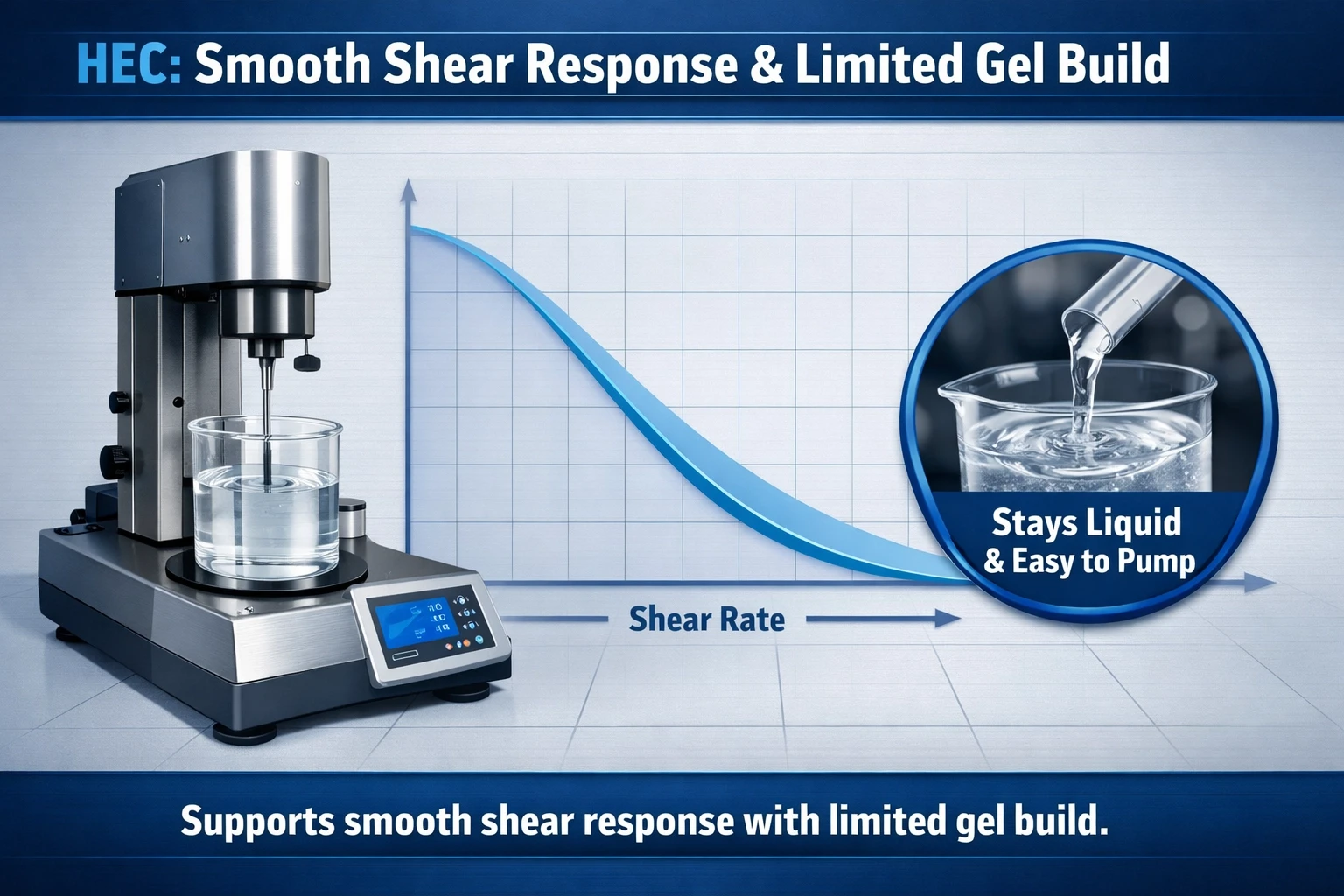 Diagram showing HEC smooth shear response in workover fluids