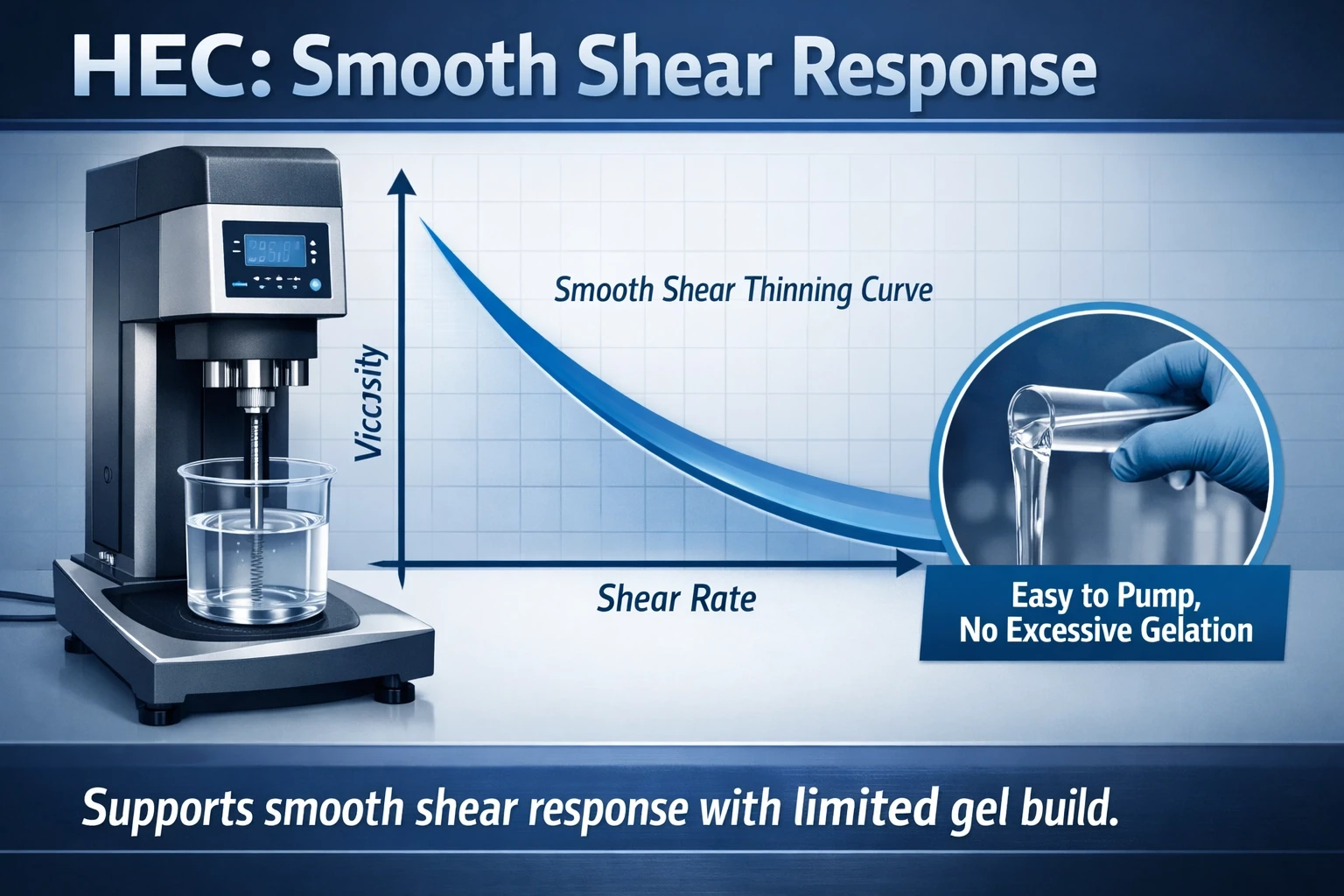 Diagram showing HEC smooth shear response in workover fluids