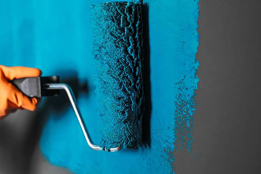 Application au rouleau d'un revêtement à texture bleue pour les applications de revêtement à haut pouvoir garnissant HEC