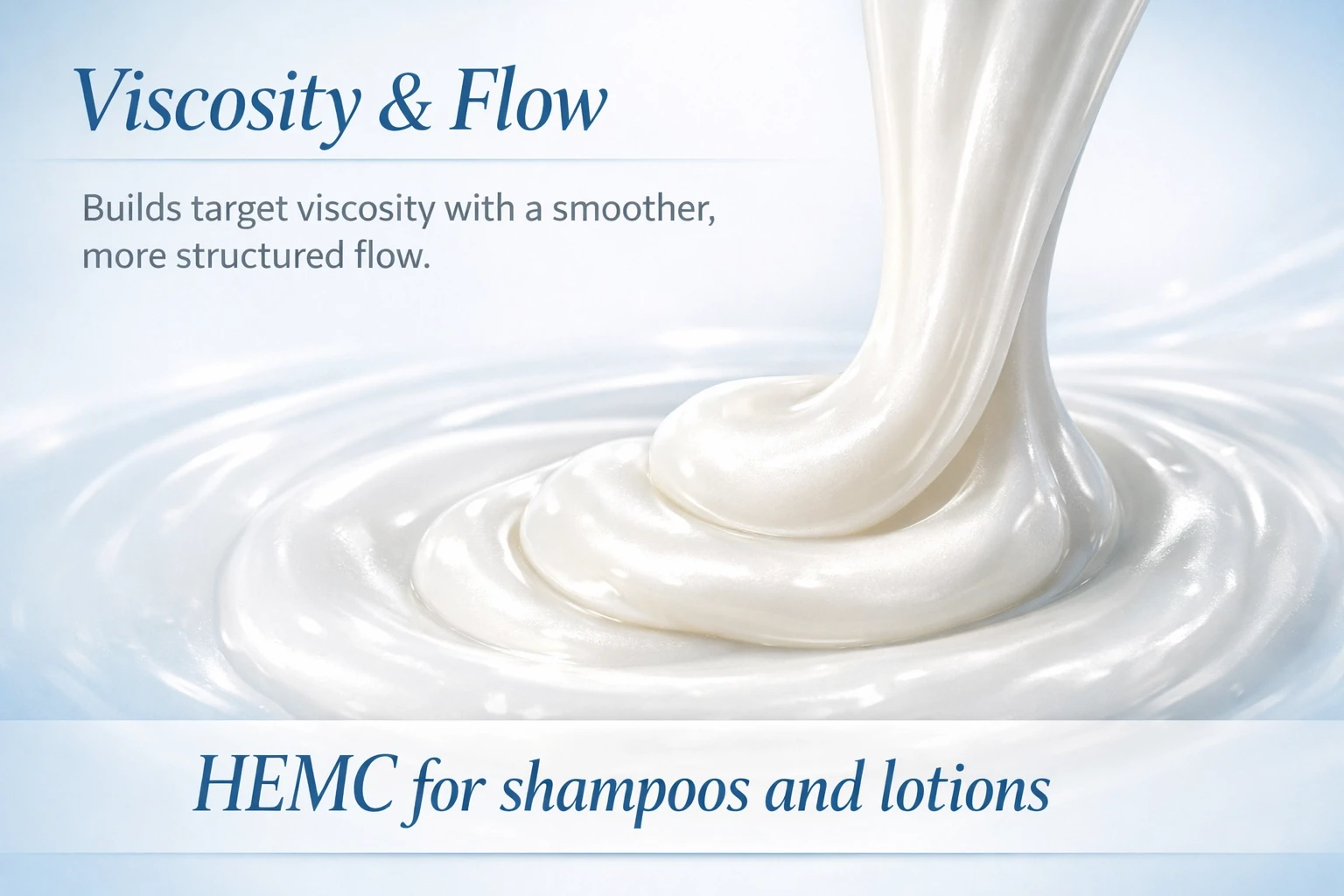 Diagram showing HEMC viscosity and flow in shampoos and lotions