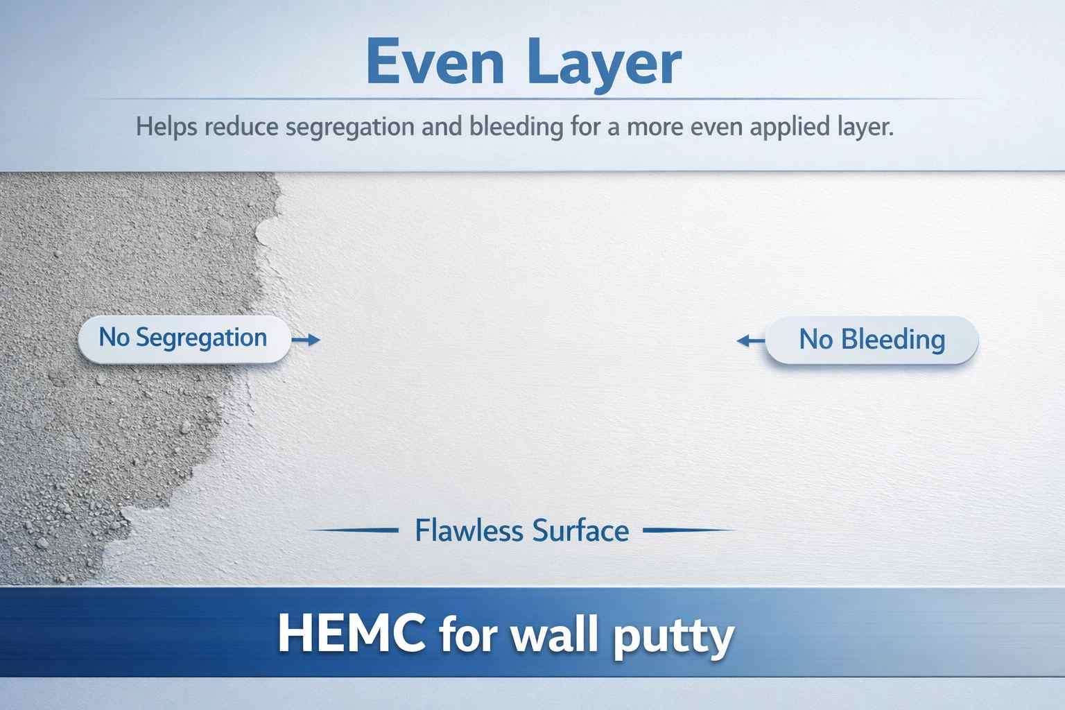 Diagram showing HEMC even layer performance in wall putty