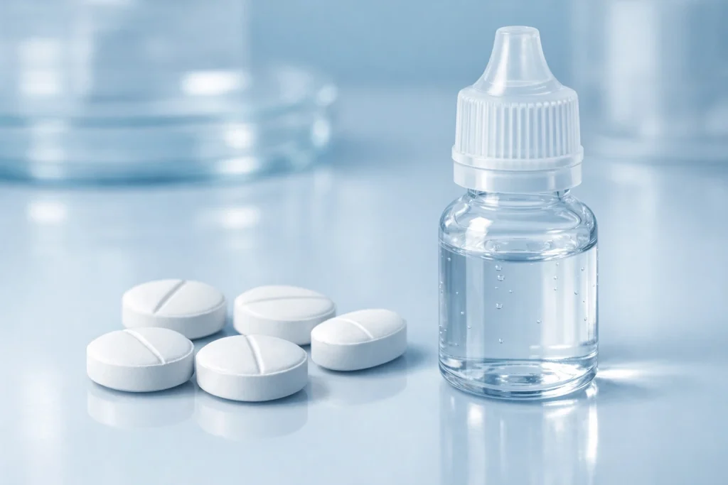 Comprimidos farmacéuticos y colirios que utilizan hipromelosa o HPMC