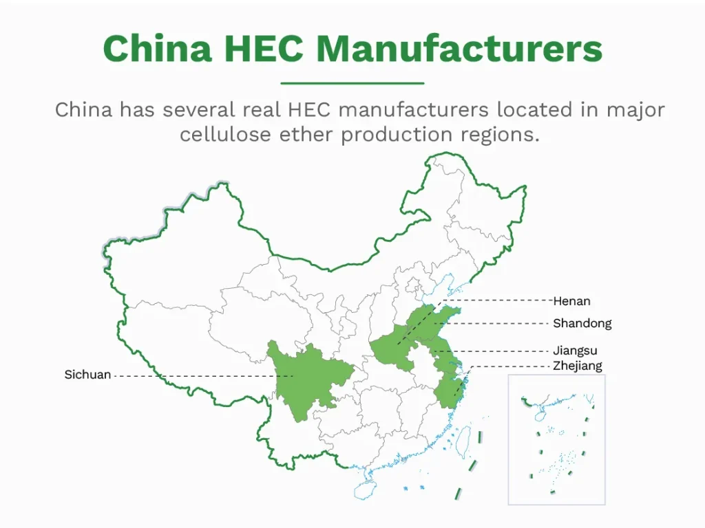 在纤维素醚的主要产区，中国有几家真正的 HEC 生产厂家。.