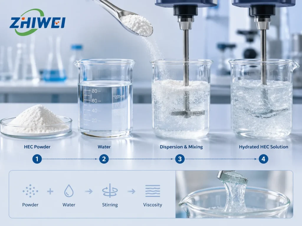 Poudre d'hydroxyéthylcellulose comme matériau HEC pour les formulations à base d'eau