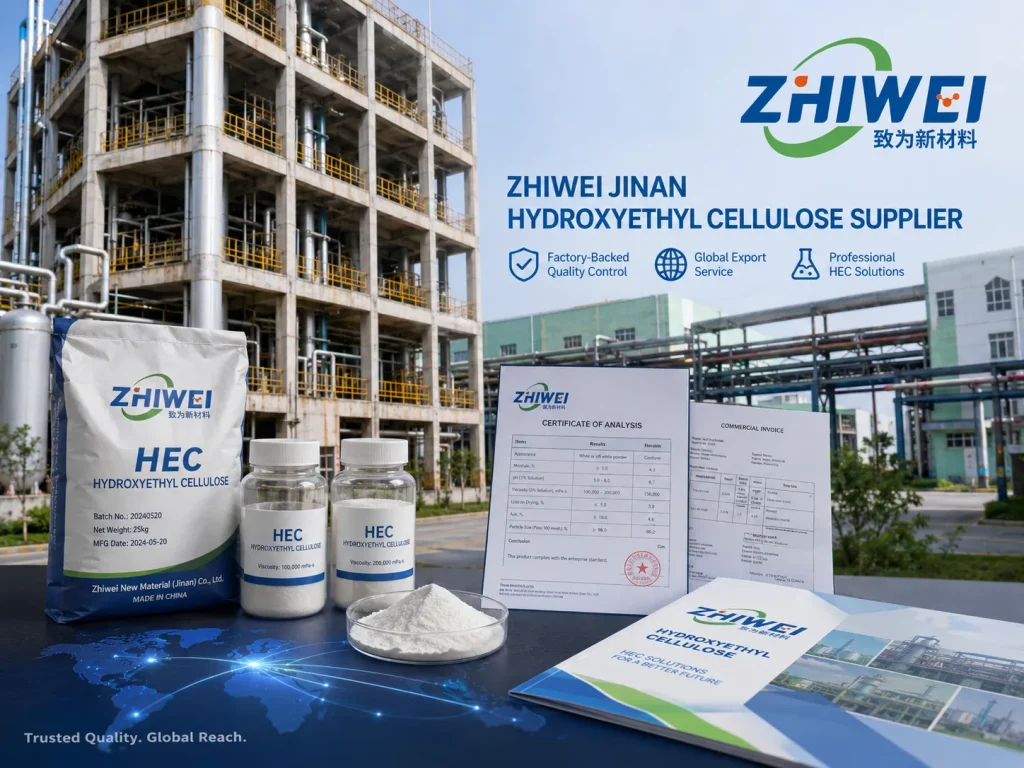 Zhiwei apoya la selección y el muestreo del grado de hidroxietilcelulosa para las fórmulas de los clientes