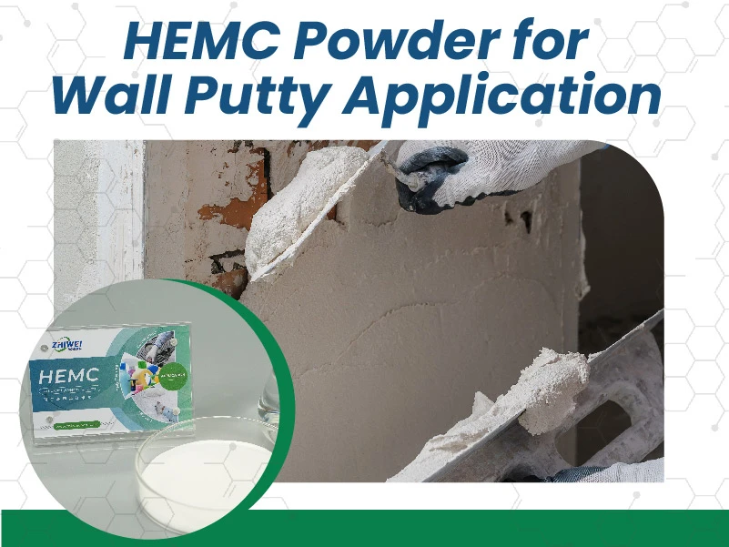 Polvo blanco de éter de celulosa HEMC utilizado como aditivo en la formulación de masilla para paredes