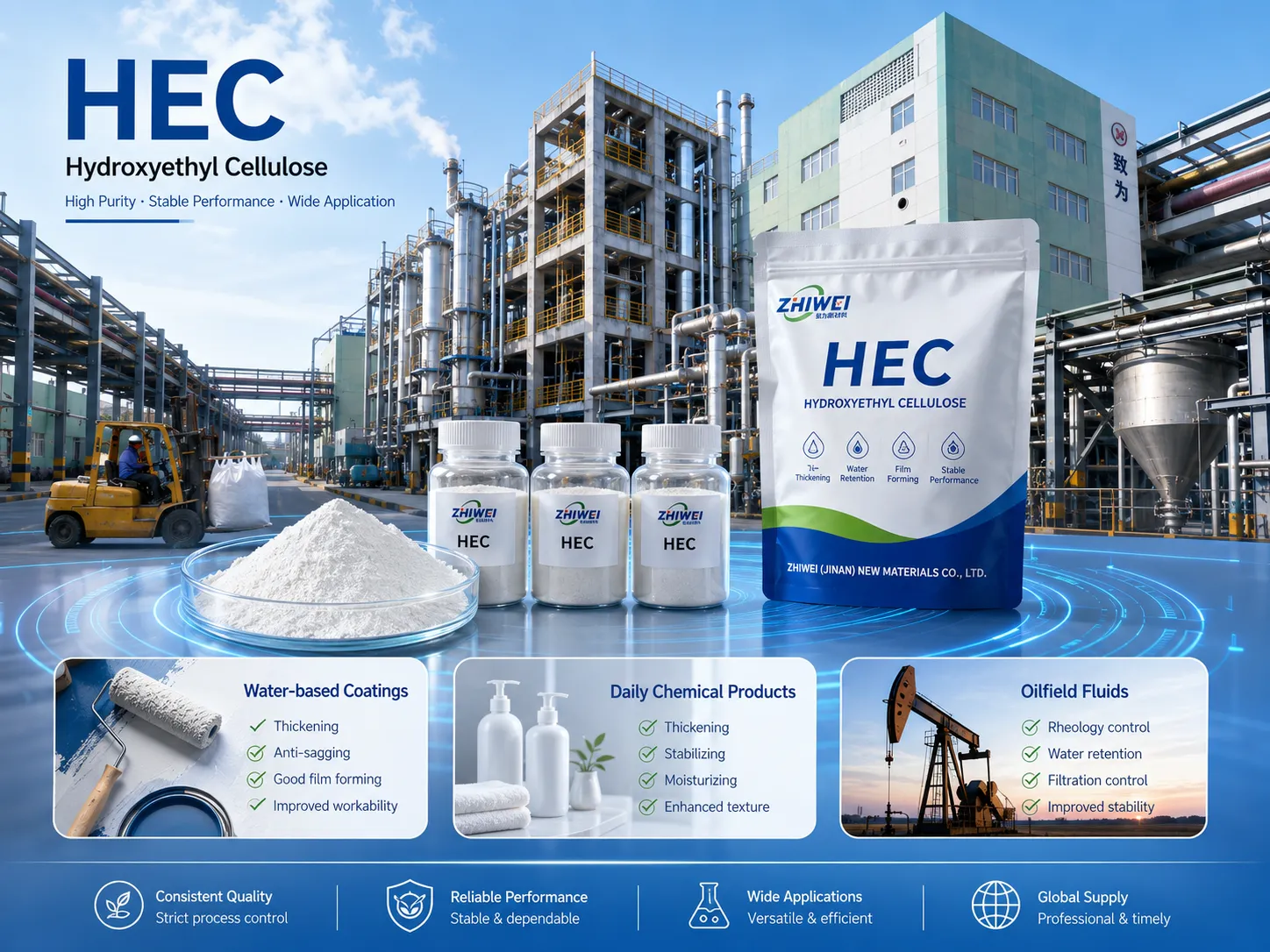 Hydroxyethyl Cellulose Supplier | Zhiwei (Jinan) New Materials Co., Ltd.