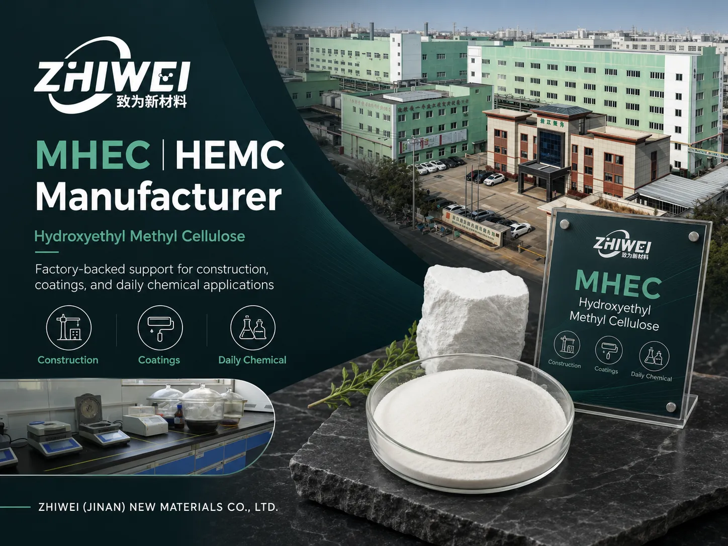 MHEC | HEMC 制造商 | 羟乙基甲基纤维素 | Zhiwei