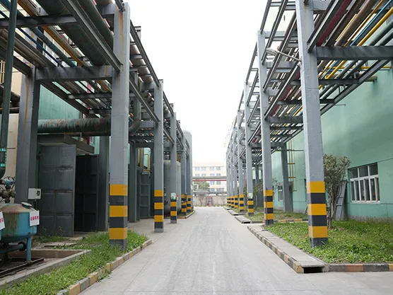 Outdoor pipeline corridor at a cellulose ether factory