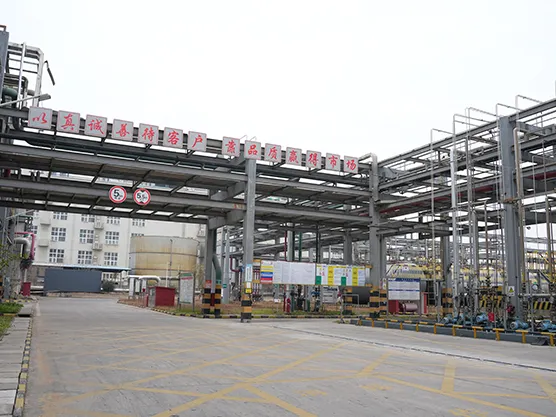 Factory yard with cellulose ether production line and pipe racks