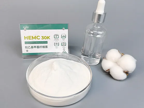 Zhiwei HEMC 30K powder sample with product label and cotton