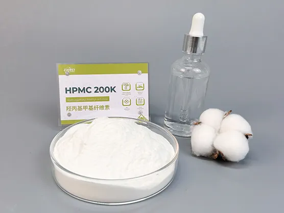 Zhiwei HPMC 200K powder sample with product label and refined cotton