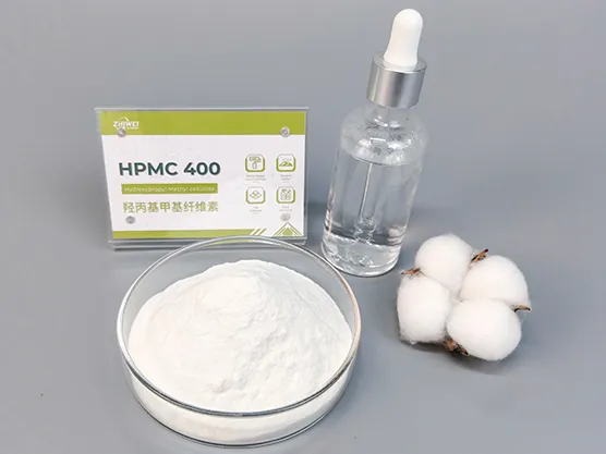 Zhiwei HPMC 400 powder sample with product label and lab props