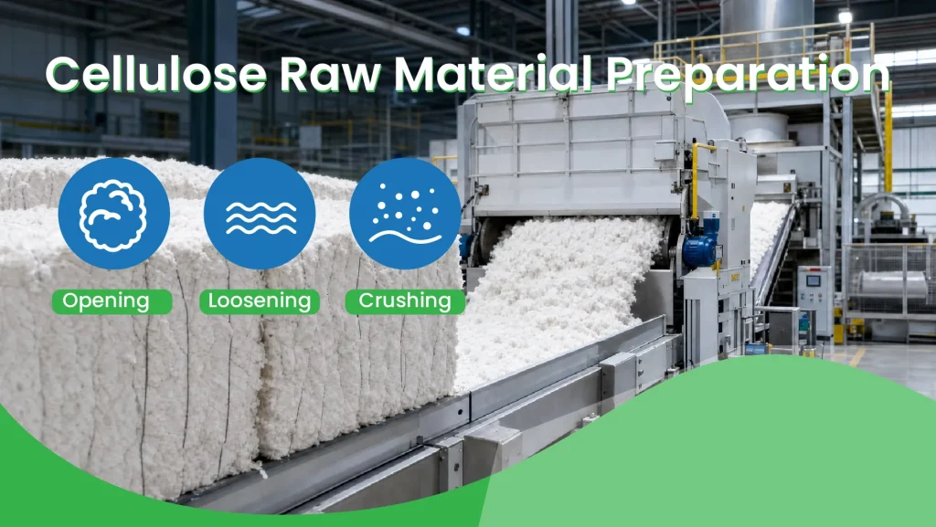Algodón refinado o pasta de madera preparada para la producción de éter de celulosa