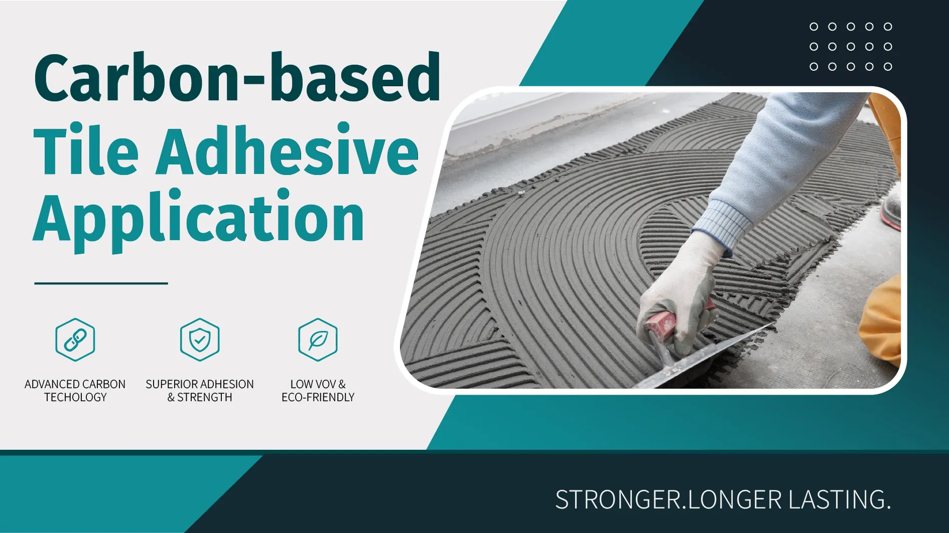 carbon-based tile adhesive application