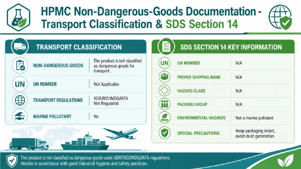 HPMC transport classification and SDS Section 14