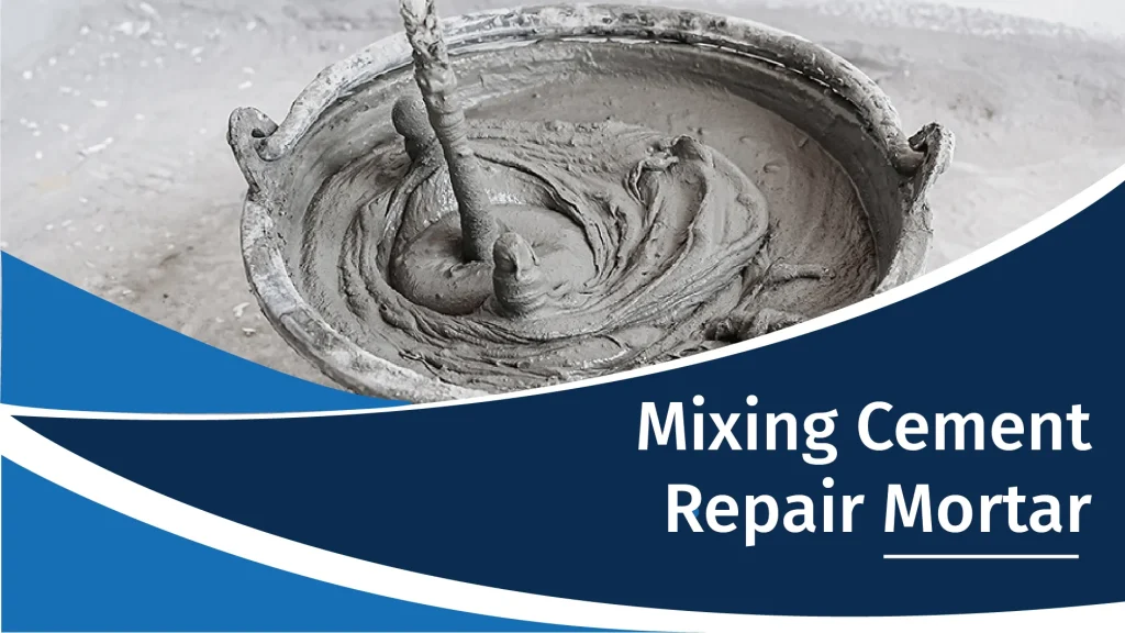 mixing cement repair mortar