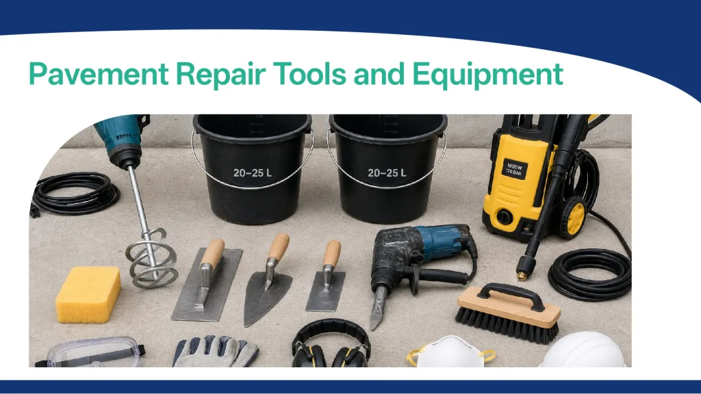 Tools for cement pavement repair mortar