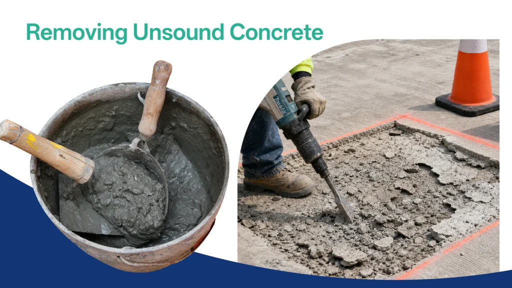 Removing damaged concrete before pavement repair