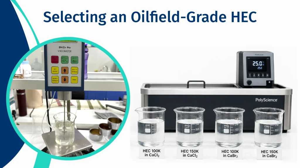 Selecting Zhiwei HEC 100K and HEC 150K for oilfield fluid testing