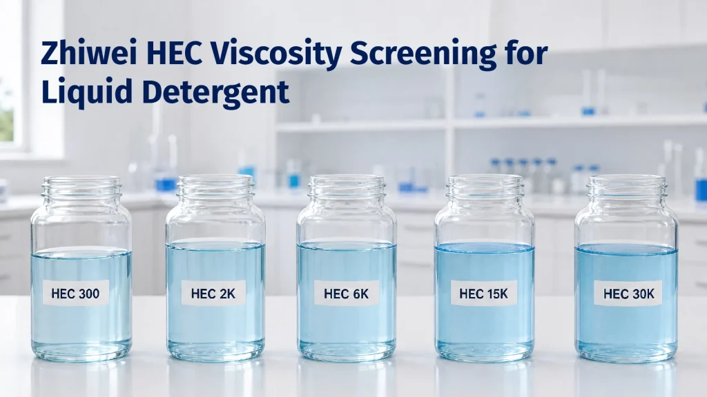 Zhiwei HEC grades screened for viscosity control in liquid detergent