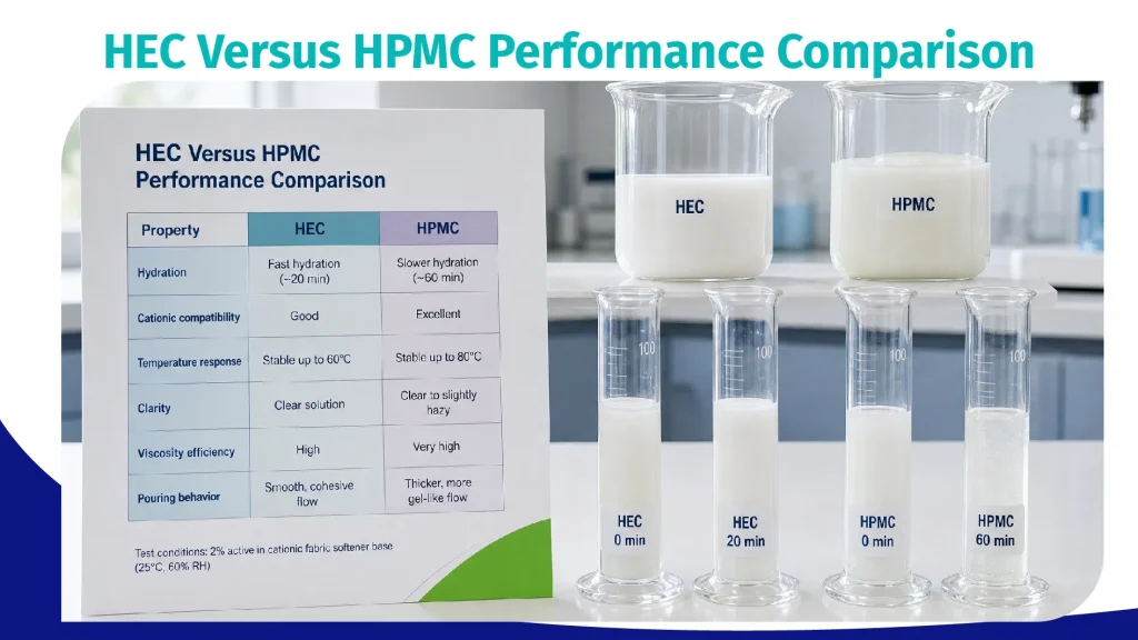 柔顺剂中HEC与HPMC的性能对比