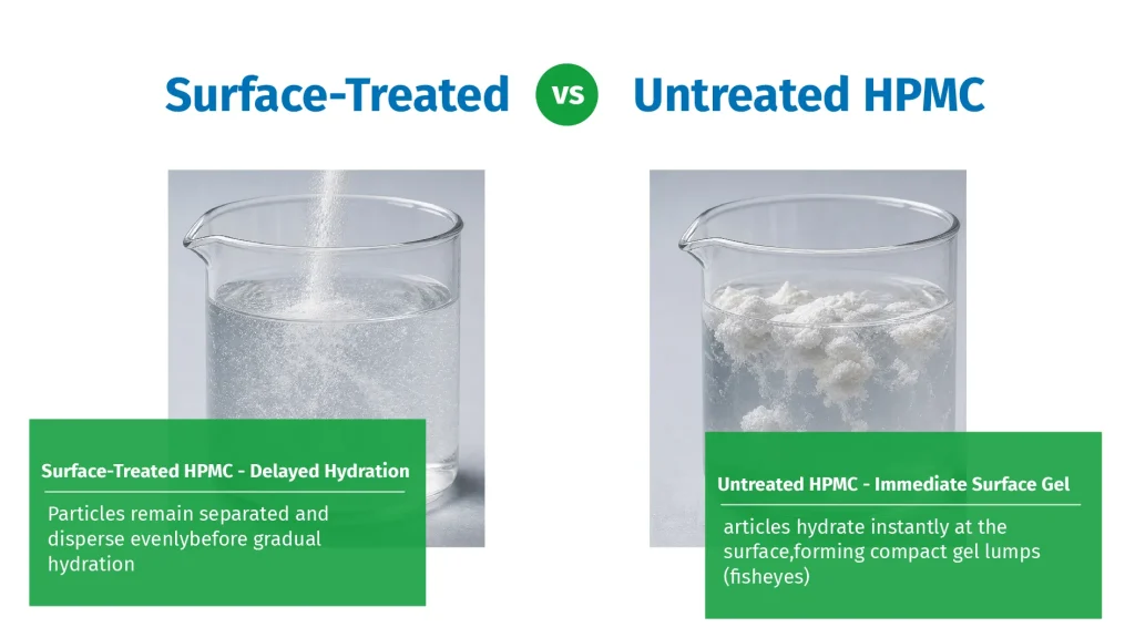 Surface-treated and untreated HPMC dissolution comparison