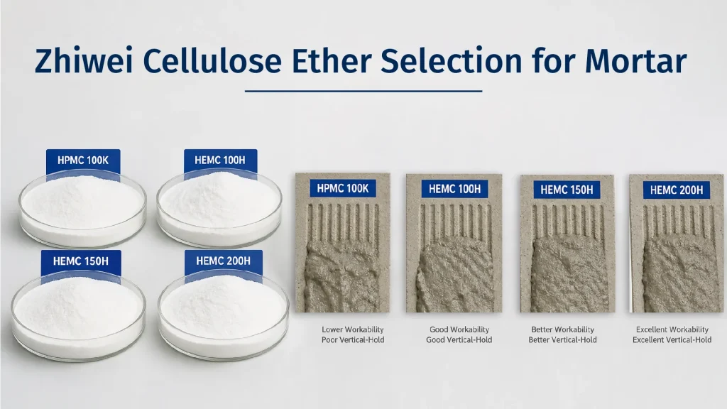 Zhiwei HPMC and HEMC grades for crack-resistant mortar